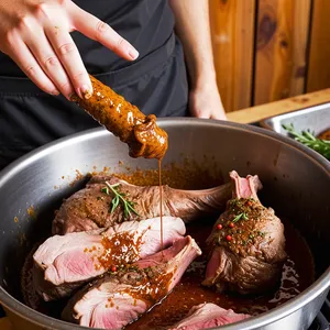Рецепт Копчёная баранина с гранатовым соусом - Маринование баранины
