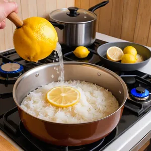 Рецепт Копчёная форель с лимонным рисом - Приготовление лимонного риса