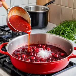 Рецепт Копчёная грудинка с вишнёвым соусом - Приготовление вишнёвого соуса