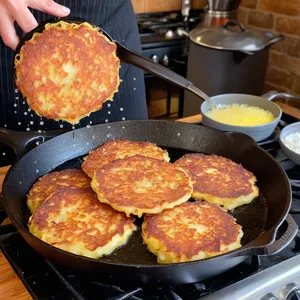 Рецепт Копчёная сельдь с картофельными драниками - Жарка картофельных драников