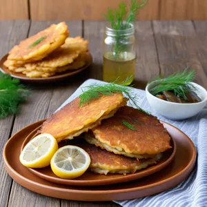 Рецепт Копчёная сельдь с картофельными драниками - Подача блюда
