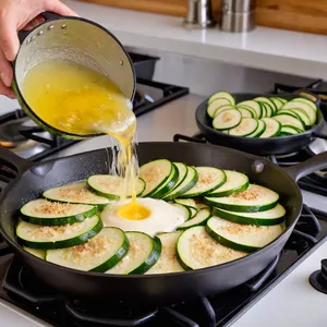 Рецепт Копчёная треска с кабачковым гратеном - Приготовление кабачкового гратена