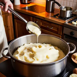 Рецепт Копчёный язь с картофельным фондю - Приготовление картофельного пюре