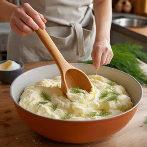 Рецепт Копчёный карп с картофельными галетами - Приготовление картофельной массы