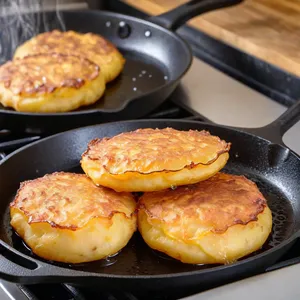 Рецепт Копчёный карп с картофельными галетами - Жарка картофельных галет