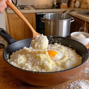 Рецепт Копчёный лещ с картофельными оладьями - Приготовление теста для оладий