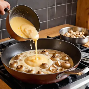 Рецепт Копчёный лосось с грибным соусом - Приготовление грибного соуса
