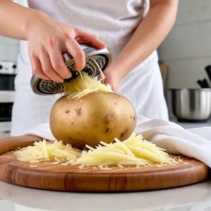 Рецепт Копчёный минтай с картофельными вафлями - Подготовка картофеля