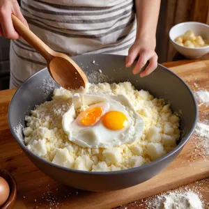 Рецепт Копчёный омуль с картофельными рёсти - Приготовление картофельной массы