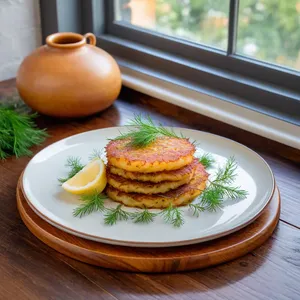 Рецепт Копчёный омуль с картофельными рёсти - Сборка и подача блюда