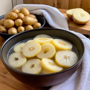 Рецепт Копчёный осётр с картофельными чипсами - Подготовка картофельных чипсов