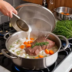 Рецепт Костный бульон с чабрецом и лимонной цедрой - Приготовление бульона