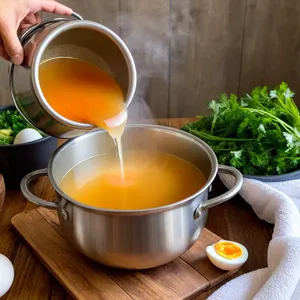 Рецепт Костный бульон с лавровым листом и чесноком - Процеживание и подача