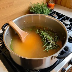 Рецепт Костный бульон с розмарином и тимьяном - Приготовление бульона