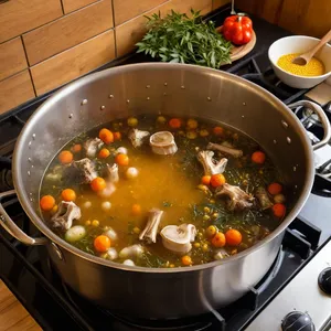 Рецепт Костный бульон с укропом и семенами горчицы - Варка бульона