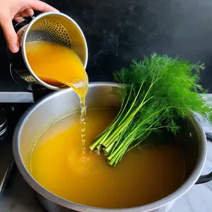 Рецепт Костный бульон с укропом и семенами горчицы - Добавление укропа и завершение