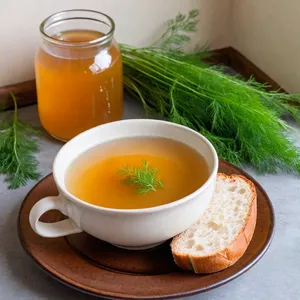 Рецепт Костный бульон с укропом и семенами горчицы - Подача