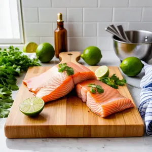 Рецепт Котлеты из форели с кинзой и лаймом - Подготовка рыбы и зелени