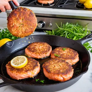 Рецепт Котлеты из горбуши с розмарином и лимонной цедрой - Обжарка котлет