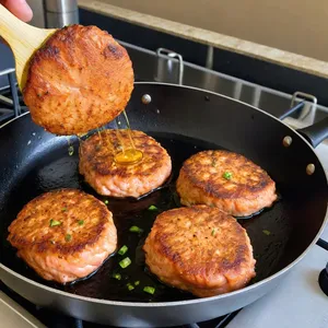 Рецепт Котлеты из кеты с эстрагоном и апельсиновым соусом - Жарка котлет
