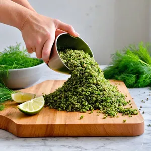 Рецепт Котлеты из морского языка с каперсами и лимонным соусом - Добавление каперсов и зелени