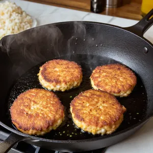 Рецепт Котлеты из пеленгаса с чесноком и зеленью - Жарка котлет