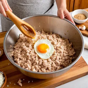 Рецепт Котлеты с ананасом и кокосовой стружкой - Приготовление фарша