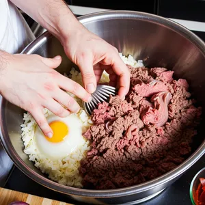 Рецепт Котлеты с фисташковой корочкой и гранатовым соусом - Приготовление фарша