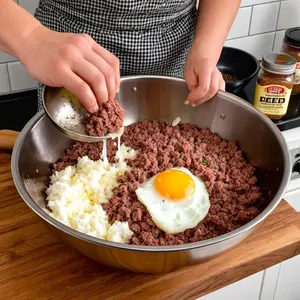 Рецепт Котлеты с голубым сыром и грушевым джемом - Приготовление фарша