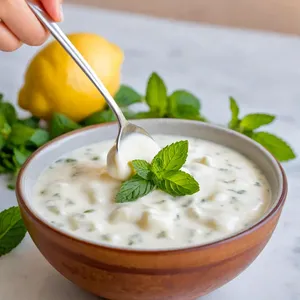Рецепт Котлеты с гранатом и мятным соусом - Приготовление мятного соуса