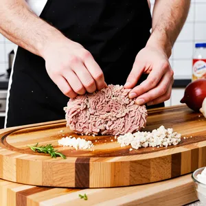 Рецепт Котлеты с гратеном из картофеля и чеддером - Формирование котлет