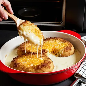 Рецепт Котлеты с гратеном из картофеля и чеддером - Сборка и запекание