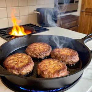 Рецепт Котлеты с копченым сыром и клюквенным соусом - Жарка котлет