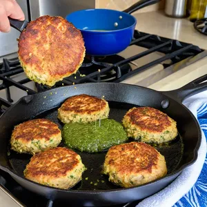 Рецепт Котлеты с песто и кедровыми орешками - Обжарка котлет