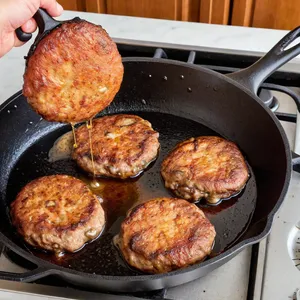 Рецепт Котлеты с шампиньонами и трюфельным маслом - Жарка котлет