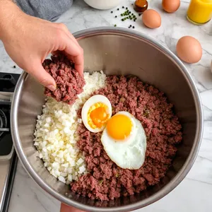 Рецепт Котлеты с сыром дор блю и грушей - Приготовление фарша