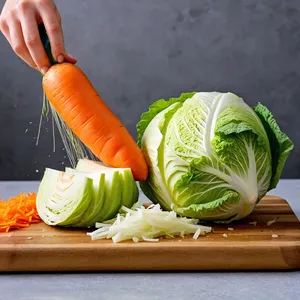Рецепт Коул-слоу с ананасом и кокосовой стружкой - Подготовка капусты и моркови