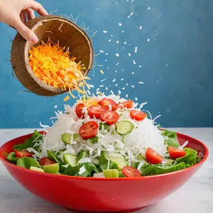 Рецепт Коул-слоу с ананасом и кокосовой стружкой - Добавление кокосовой стружки