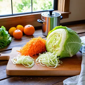 Рецепт Коул-слоу с черносливом и грецкими орехами - Подготовка овощей