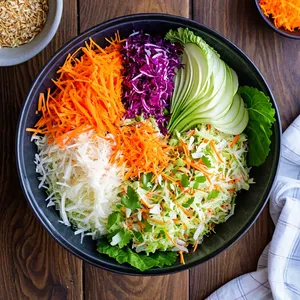 Рецепт Коул-слоу с маринованным имбирем и кунжутом - Сборка салата