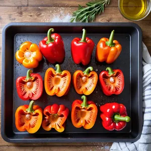 Рецепт Крем из печеного перца с козьим сыром и розмарином - Запекание перца