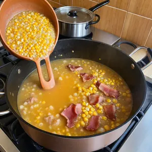Рецепт Кулеш с беконом и кукурузой - Варка кулеша