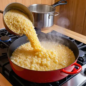 Рецепт Кулеш с картофелем и зеленью - Варка картофеля и пшена