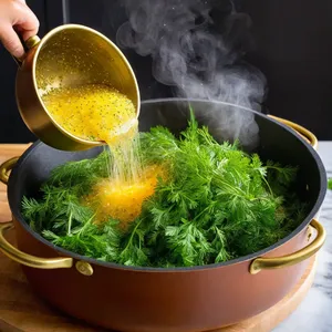 Рецепт Кулеш с картофелем и зеленью - Добавление зелени и специй