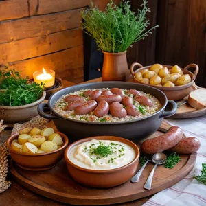 Рецепт Кулеш с колбасками и перловкой - Подача