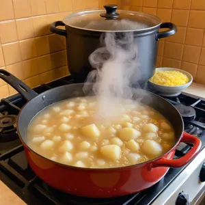 Рецепт Кулеш с копченой грудинкой и чесноком - Варка кулеша
