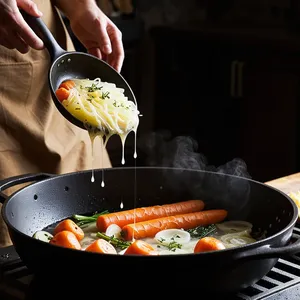 Рецепт Кулеш с копченой грушей и ячневой крупой - Обжарка лука и моркови
