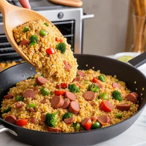 Рецепт Кулеш с копченой колбасой и яйцом - Приготовление пшена