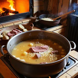 Рецепт Кулеш с копченой корейкой и ячневой крупой - Варка кулеша