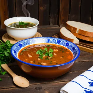 Рецепт Кулеш с копченой корейкой и ячневой крупой - Подача блюда